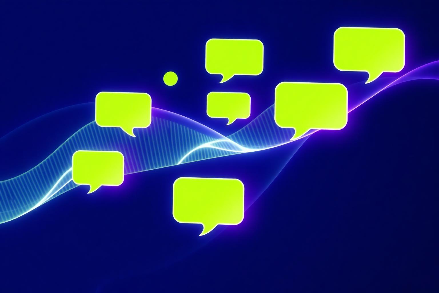 Soundwaves transforming into speech bubbles